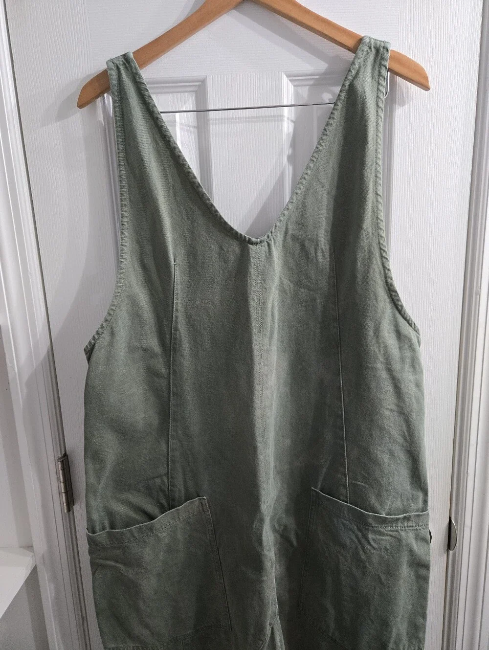 Free People We The Free High Roller Overalls Jumpsuit EUC Olive Sz XL